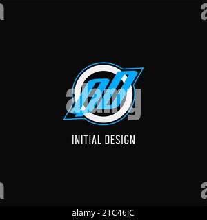 Logo QD iniziale linea circolare, logo team esport creativo grafica vettoriale stile monogramma Illustrazione Vettoriale