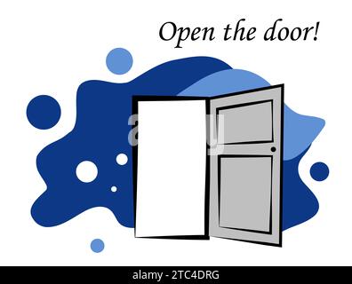 Aprire lo sportello su sfondo bianco Illustrazione Vettoriale