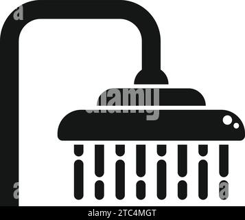 Icona gocce d'acqua vettore semplice. Doccia con soffione. Pulizia del bagno Illustrazione Vettoriale