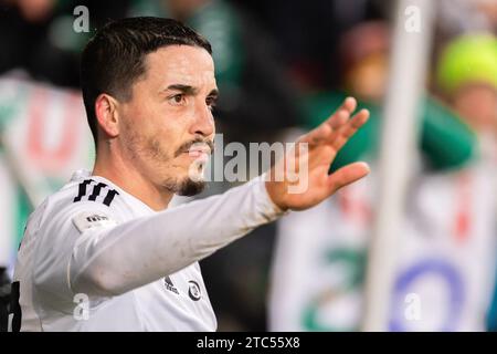 Varsavia, Polonia. 25 novembre 2023. Josue Pesqueira di Legia gesti durante la partita polacca della PKO Ekstraklasa League tra Legia Warszawa e Warta Poznan allo Stadio municipale di Varsavia, il Maresciallo Jozef Pilsudski Legia. Punteggio finale; Legia Warszawa 2:2 Warta Poznan. (Foto di Mikolaj Barbanell/SOPA Images/Sipa USA) credito: SIPA USA/Alamy Live News Foto Stock