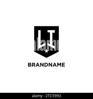 Logo iniziale monogramma LI con scudo geometrico e idee di stile per il design delle icone a stella Illustrazione Vettoriale