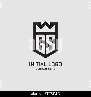 Logo GS iniziale forma scudo, logo esport creativo grafica vettoriale Illustrazione Vettoriale