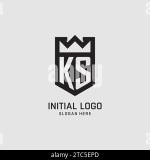 Logo KS iniziale forma dello scudo, logo esport creativo grafica vettoriale Illustrazione Vettoriale