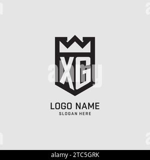 Forma iniziale dello scudo del logo XG, grafica vettoriale del design del logo esport creativo Illustrazione Vettoriale