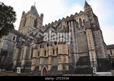 Dublino - scorcio della Cattedrale di Cristo da Winetavern Street Foto Stock