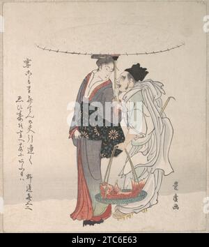 Ebisu e Benten Walking in the Snow 1929 di Utagawa Toyohiro Foto Stock