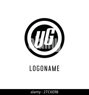 Logo VG iniziale con linea circolare concentrica, monogramma semplice e pulito grafica vettoriale stile logo Illustrazione Vettoriale