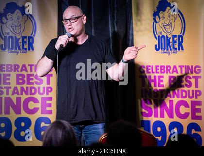 Terry Alderton, Stand Up Comedian, Joker Comedy Club, Southend-on-Sea, Essex © Clarissa Debenham (Film Free Photography) / Alamy Foto Stock