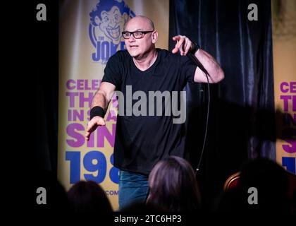 Terry Alderton, Stand Up Comedian, Joker Comedy Club, Southend-on-Sea, Essex © Clarissa Debenham (Film Free Photography) / Alamy Foto Stock