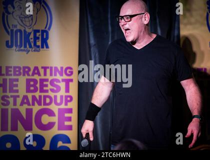 Terry Alderton, Stand Up Comedian, Joker Comedy Club, Southend-on-Sea, Essex © Clarissa Debenham (Film Free Photography) / Alamy Foto Stock