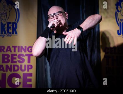 Terry Alderton, Stand Up Comedian, Joker Comedy Club, Southend-on-Sea, Essex © Clarissa Debenham (Film Free Photography) / Alamy Foto Stock