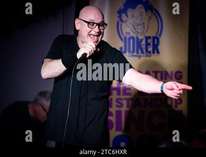 Terry Alderton, Stand Up Comedian, Joker Comedy Club, Southend-on-Sea, Essex © Clarissa Debenham (Film Free Photography) / Alamy Foto Stock