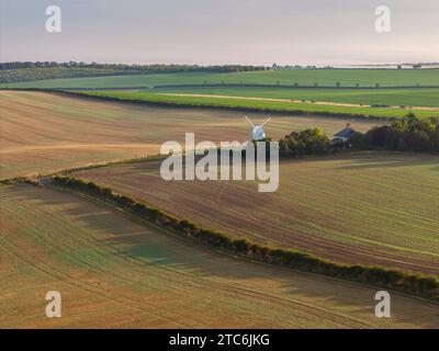 Great Chishill Windmill nel villaggio di Great Chishill, South Cambridgeshire, Inghilterra. Autunno (settembre) 2023. Foto Stock