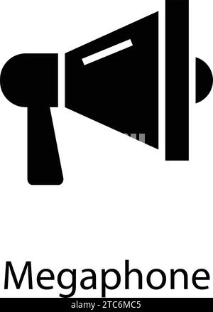 icona glifo megafono isolato, marketing , pianificazione Illustrazione Vettoriale