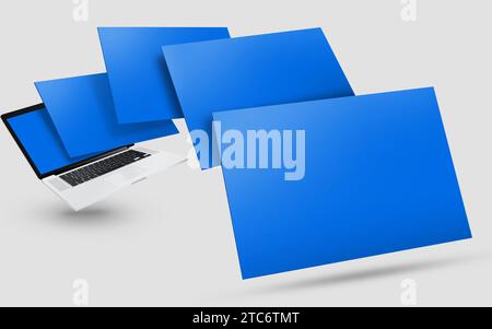 Finestra del browser Mockup 3D Rendering del laptop Foto Stock