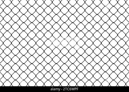 Vettore di filo nero per recinzione metallica. Illustrazione Vettoriale