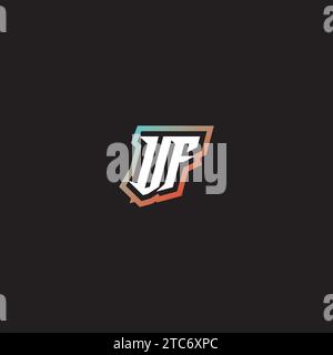 Combinazione di lettere VF, logo originale e gradazioni di colore accattivanti Illustrazione Vettoriale