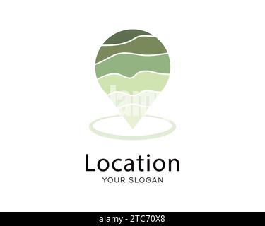 Modello di progettazione del logo di posizione vettoriale della tecnologia Illustrazione Vettoriale