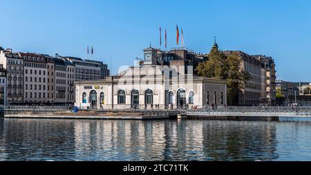 Edificio, Arcade des Arts, sul Rhône a Ginevra, Svizzera Foto Stock