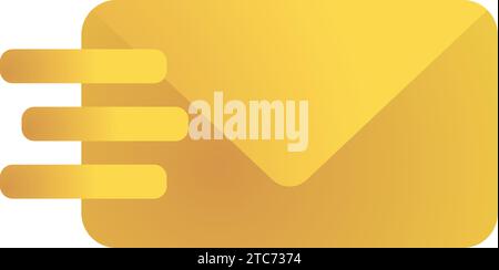 Icona e-mail di inviluppo in colore con sfumatura piatta vettoriale, illustrazione, grafica per il design, interfaccia utente, Web, interfaccia Illustrazione Vettoriale