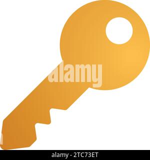 Icona chiave, vettore, piatto, gradiente, colore, illustrazione, arte Illustrazione Vettoriale