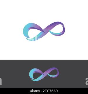 Immagini con logo Infinity disegno illustrativo. design moderno con logo gradient infinity. Modello vettoriale di design con logo senza limiti simbolo infinito Illustrazione Vettoriale