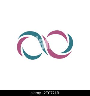 Immagini con logo Infinity disegno illustrativo. design moderno con logo gradient infinity. Modello vettoriale di design con logo senza limiti simbolo infinito Illustrazione Vettoriale