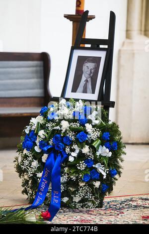 Chiesa di San Giacomo, Boskovice. 11 dicembre 2023. Funerale di Hugo Mensdorff-Pouilly, della nobile famiglia morava di origine lorena, morto a 94 anni, nella chiesa di San Giacomo, Boskovice, Repubblica Ceca, 11 dicembre 2023. Crediti: Patrik Uhlir/CTK Photo/Alamy Live News Foto Stock