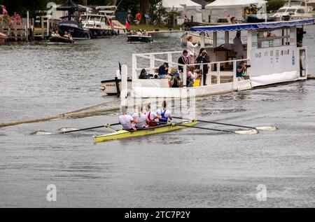 Regno Unito, Inghilterra, Berkshire, Henley Royal Regatta, Leander Club e Imperial College Foto Stock