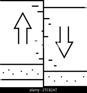 immagine vettoriale dell'icona della linea terremoto di trasformazione Illustrazione Vettoriale