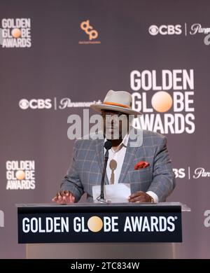 Beverly Hills, California, USA. 11 dicembre 2023. Cedric the Entertainer presenta il 81° annuncio annuale delle nomination ai Golden Globe Award al Beverly Hilton di Beverly Hills, California, lunedì 11 dicembre 2023. Foto di Greg Grudt/UPI Credit: UPI/Alamy Live News Credit: UPI/Alamy Live News Foto Stock