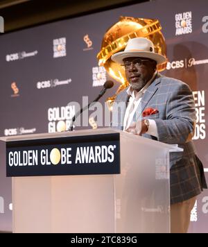 Beverly Hills, California, USA. 11 dicembre 2023. Cedric the Entertainer presenta il 81° annuncio annuale delle nomination ai Golden Globe Award al Beverly Hilton di Beverly Hills, California, lunedì 11 dicembre 2023. Foto di Greg Grudt/UPI Credit: UPI/Alamy Live News Credit: UPI/Alamy Live News Foto Stock