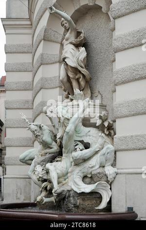 Potere sul mare fontana della Hofburg di Vienna Foto Stock