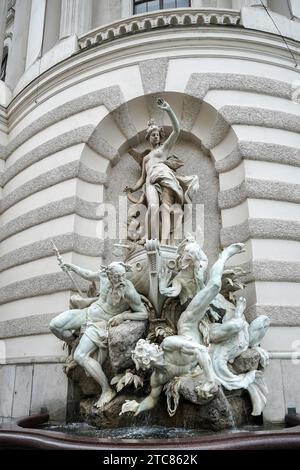 Potere sul mare fontana della Hofburg di Vienna Foto Stock