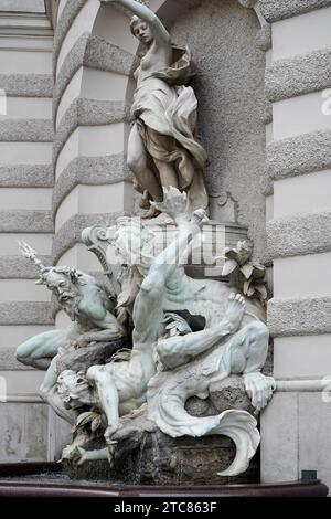 Potere sul mare fontana della Hofburg di Vienna Foto Stock