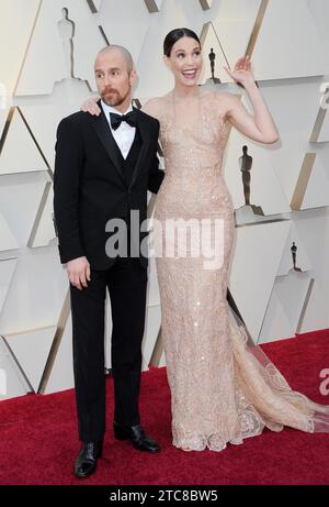 Sam Rockwell e Leslie Bibb al 91° Annual Academy Awards tenutosi a Hollywood and Highland a Los Angeles, USA il 24 febbraio 2019 Foto Stock
