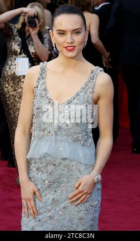 Daisy Ridley al 88° Annual Academy Awards tenutosi all'Hollywood Highland Center di Hollywood, USA il 28 febbraio 2016 Foto Stock