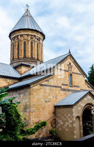 Viaggio in Georgia - vista della cattedrale di Sioni della Dormizione, cattedrale ortodossa georgiana nella città di Tbilisi in un giorno nuvoloso d'autunno Foto Stock