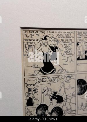 Braccio di ferro di Elzie Crisler Segar. La mostra "Comic, Dreams and History" al CaixaForum propone un tour di alcuni dei migliori fumetti della storia e del Foto Stock