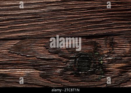 Superficie realizzata in legno marrone naturale in stile vintage Foto Stock