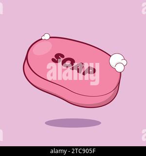 Icona del vettoriale di illustrazione del sapone da bagno con bolla Illustrazione Vettoriale