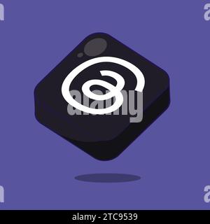 Thread Instagram nuove icone del sito Web dell'applicazione social media icona cubo del sito Web vettore Illustrazione Vettoriale