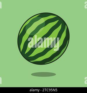 Icona vettore illustrazione anguria fresca Illustrazione Vettoriale