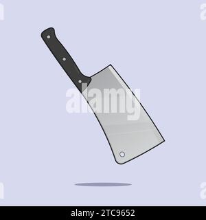 Illustrazione Big Chef Knife icona vettoriale Big Sharp Knife Vector Illustrazione Vettoriale