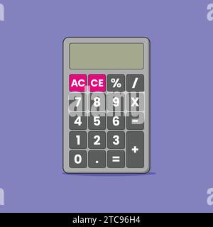 Icona Flat Basic Mathematical Calculator illustrazione Vector School Business Illustrazione Vettoriale