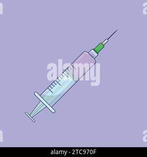 Icona illustrazione vettore siringa iniezione siringa medicale Illustrazione Vettoriale