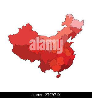 Mappa dettagliata di China Vector Icon Illustration Mappa cinese Illustrazione Vettoriale