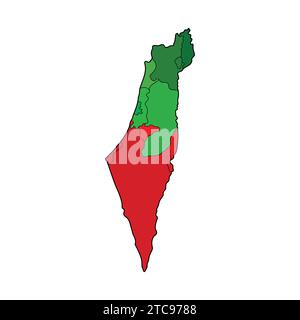 Mappa dettagliata della Palestina icona illustrazione del paese mappa vettoriale della Palestina Illustrazione Vettoriale