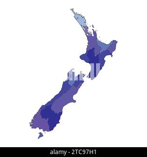 Mappa dettagliata dell'icona vettoriale della nuova Zelanda illustrazione Mappa della nuova Zelanda Illustrazione Vettoriale