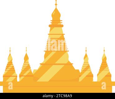 tempio pagoda shwedagon del myanmar Illustrazione Vettoriale